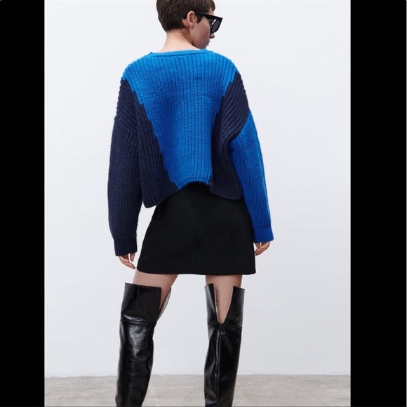 ZARA COLOR-BLOCK KNIT OVERSIZED SWEATER | SIZES: S, L | NWT - Picture 7 of 9